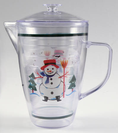Snow Village Plastic Pitcher W/Lid