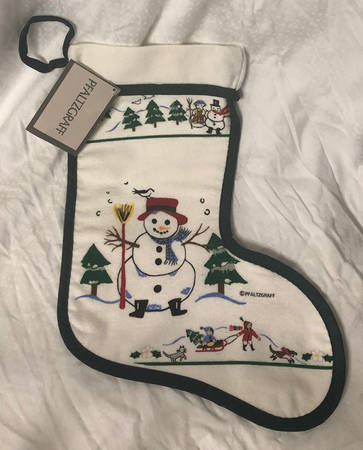 Snow Village Cloth Stocking