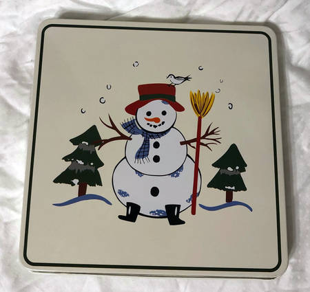 Snow Village Square Stove Cover - Set of 4