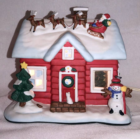Snow Village Electric Lighted House