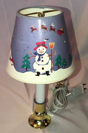 Snow Village Electric Candlestick Lamp & Shade