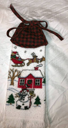 Snow Village Cloth Tie Towel