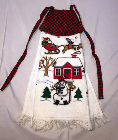 Snow Village Cloth Tie Towel