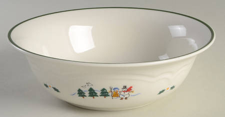 Snow Village 8" Round Vegetable Bowl