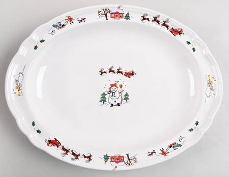 Snow Village 14" Oval Serving Platter