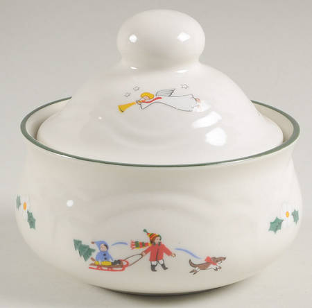 Snow Village Sugar Bowl & Lid