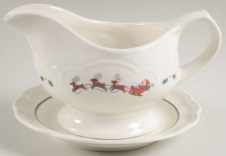 Snow Village Gravy Boat & Underplate