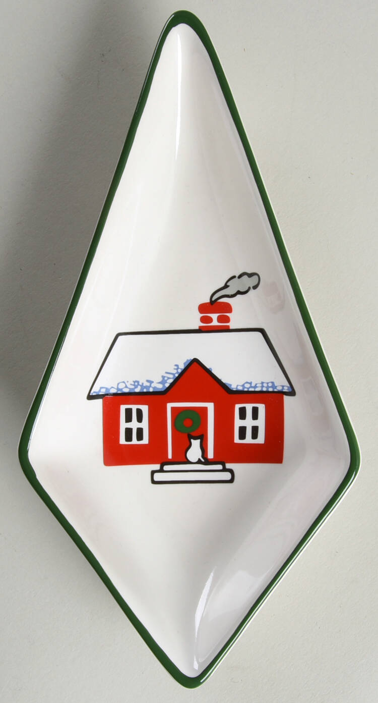 Snow Village Individual Section Star Shaped Dish