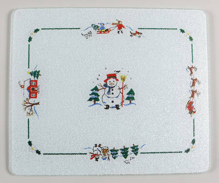 Snow Village Rectangular Glassware Cutting Board