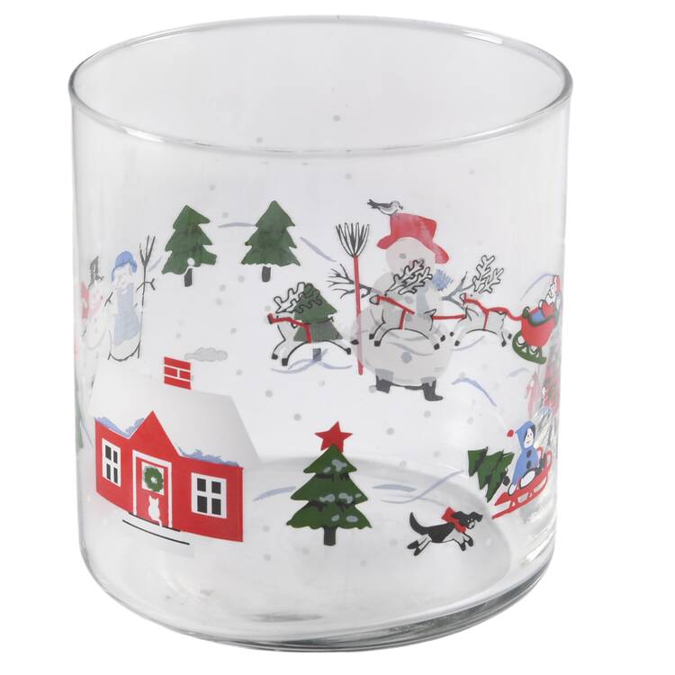 Snow Village Medium Glassware Storage Jar No Lid
