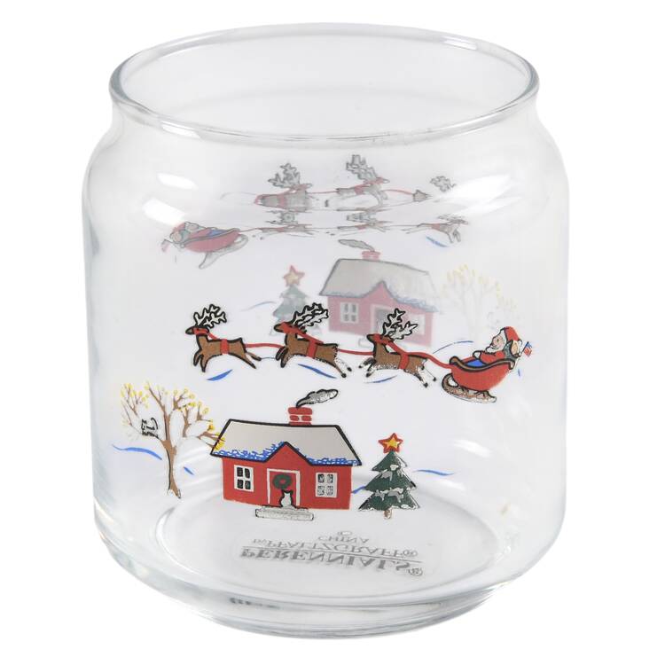 Snow Village Glass Candy Jar No Snowglobe Lid