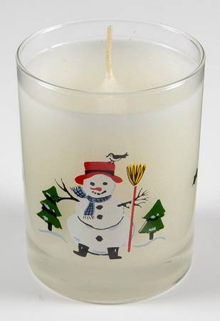 Snow Village Glass Candle Jar