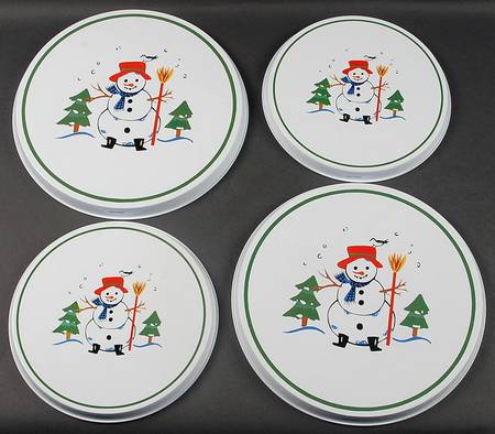 Snow Village (Set/4) Tin Stove Covers-2 8" & 2 10" Round Covers