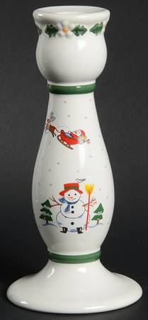 Snow Village 9" Tall Candlestick