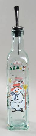 Snow Village Glass Oil with Drizzle Spout