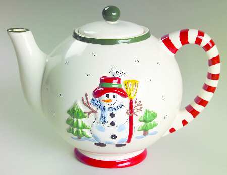 Snow Village Sculpted Teapot & Lid