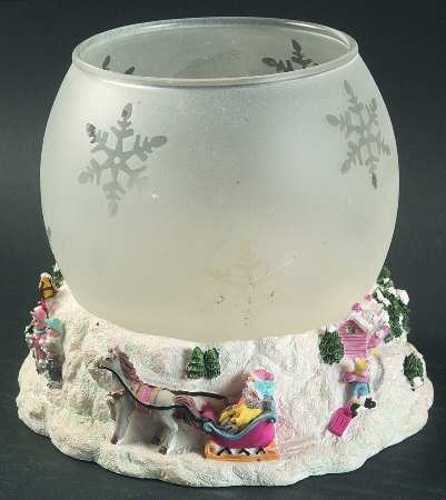 Snow Village 2 Piece Sculptured Tea Light Globe