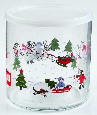 Snow Village Medium Glassware Storage Jar & Lid