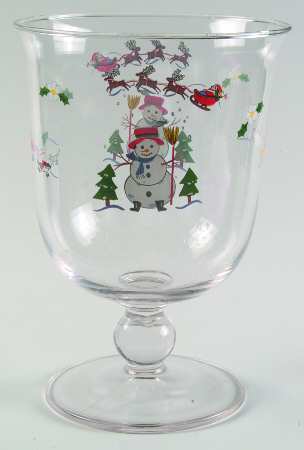 Snow Village Pedestal Glassware Hurricane