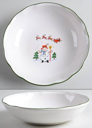 Snow Village Individual Salad Bowl