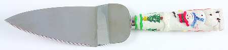 Snow Village Pie & Cake Server with Stainless Blade