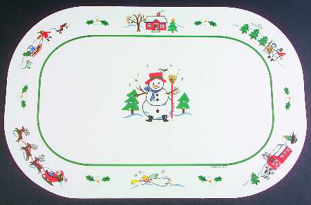 Snow Village Reversible Vinyl Placemat