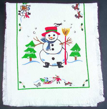 Snow Village Cloth Table Runner