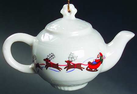 Snow Village Teapot Ornament
