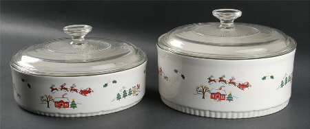 Snow Village 4-Piece Bakeware Set (2 Bakers with Lids)