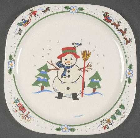 Snow Village Melamine Salad Plate