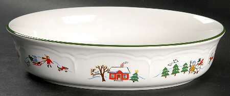 Snow Village 10" Oval Baker
