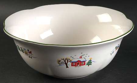 Snow Village Holiday Serving Bowl