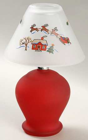 Snow Village Tea Light Lamp with Shade