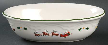 Snow Village 8" Oval Vegetable Bowl