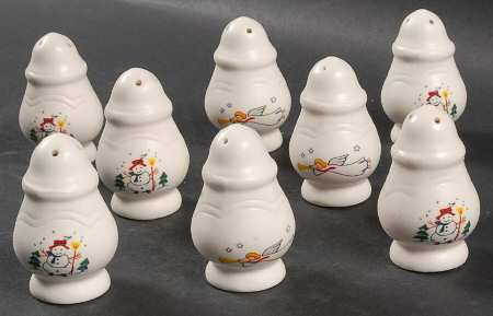 Snow Village Individual Salt & Pepper Set - Set of 4