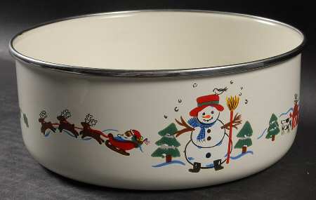 Snow Village 7 1/4" Metal Bowl