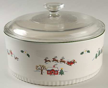 Snow Village 2.5 Quart Round Covered Baker
