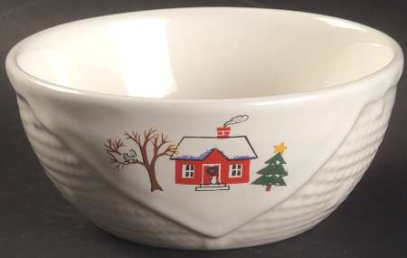 Snow Village Small Basket Bowl