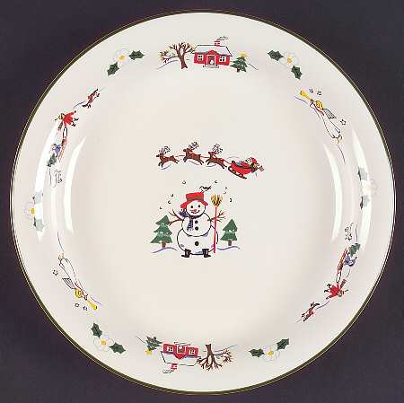 Snow Village Breakfast Plate
