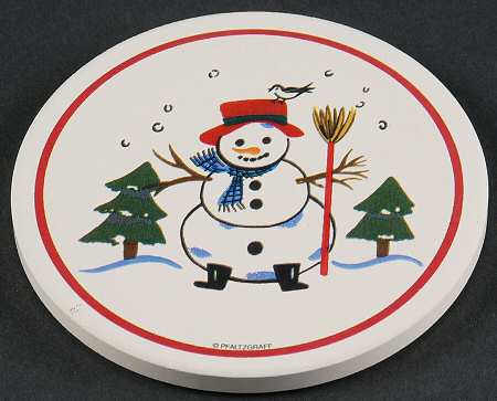 Snow Village Round (Thirsty) Stone Coaster