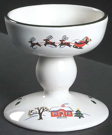 Snow Village Pedestal Candlestick