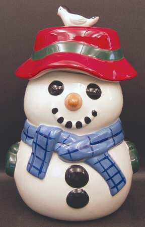 Snow Village Sculpted Cookie Jar & Lid