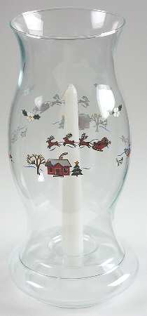 Snow Village (2 Piece) Glassware Hurricane Lamp