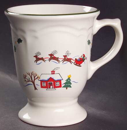 Snow Village Extra Large 16 Oz Pedestal Mug