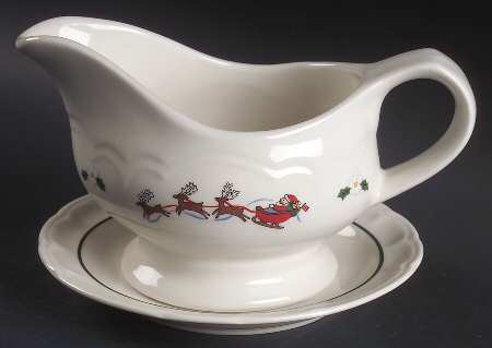 Snow Village Gravy Boat & Underplate
