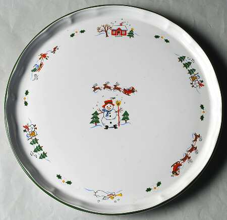 Snow Village 12" Round Platter