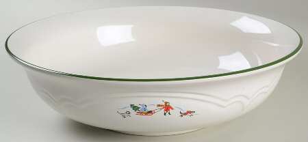 Snow Village 11" Large Salad Serving Bowl