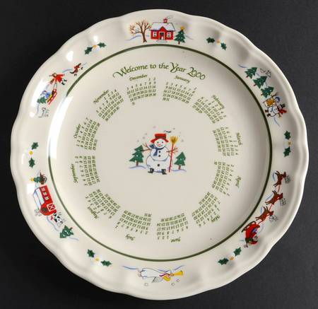 Snow Village "2000" Calendar Plate