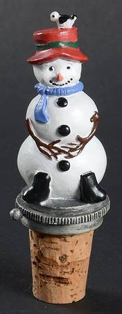 Snow Village Wine Bottle Stopper