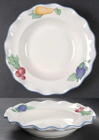 Summer Garden Fluted Rim Soup Bowl
